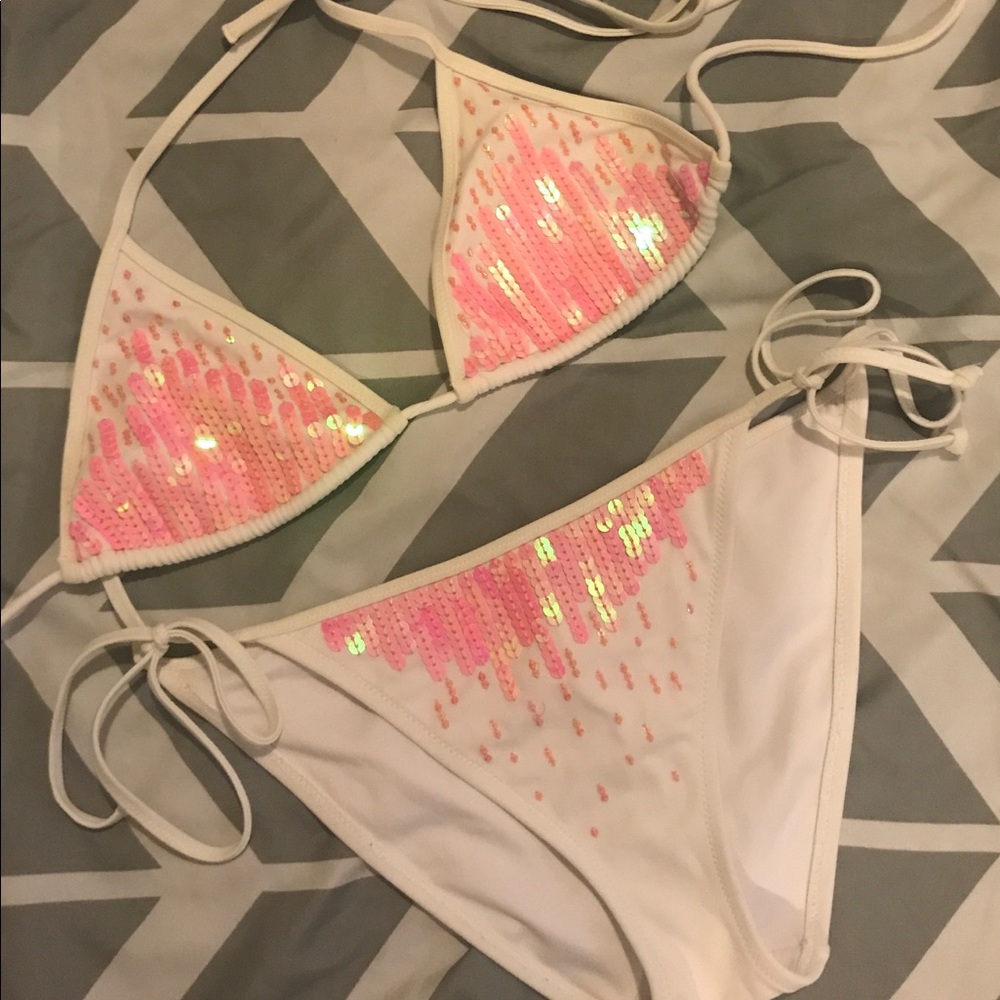 Victoria Secret white and pink bikini